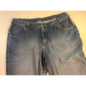 Lee Riders Womens Indigo Capri Jeans Size 22W‎ M Pockets Stretch High Waist 40